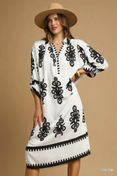 Umgee Abstract Print Midi Dress.