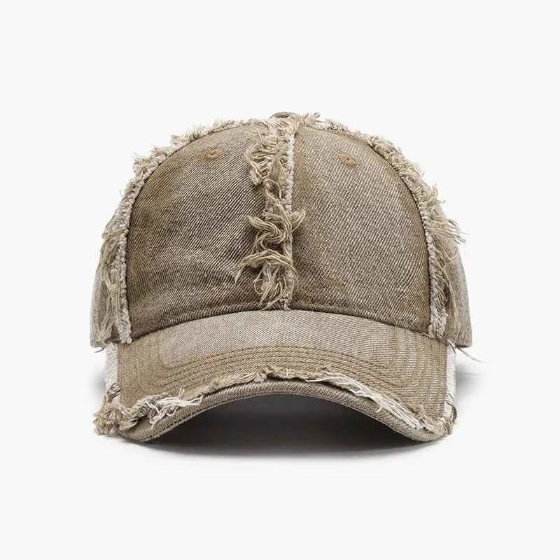 Raw Hem Cotton Baseball Cap.