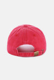 Zenana Washed Embroidered City Baseball Cap.