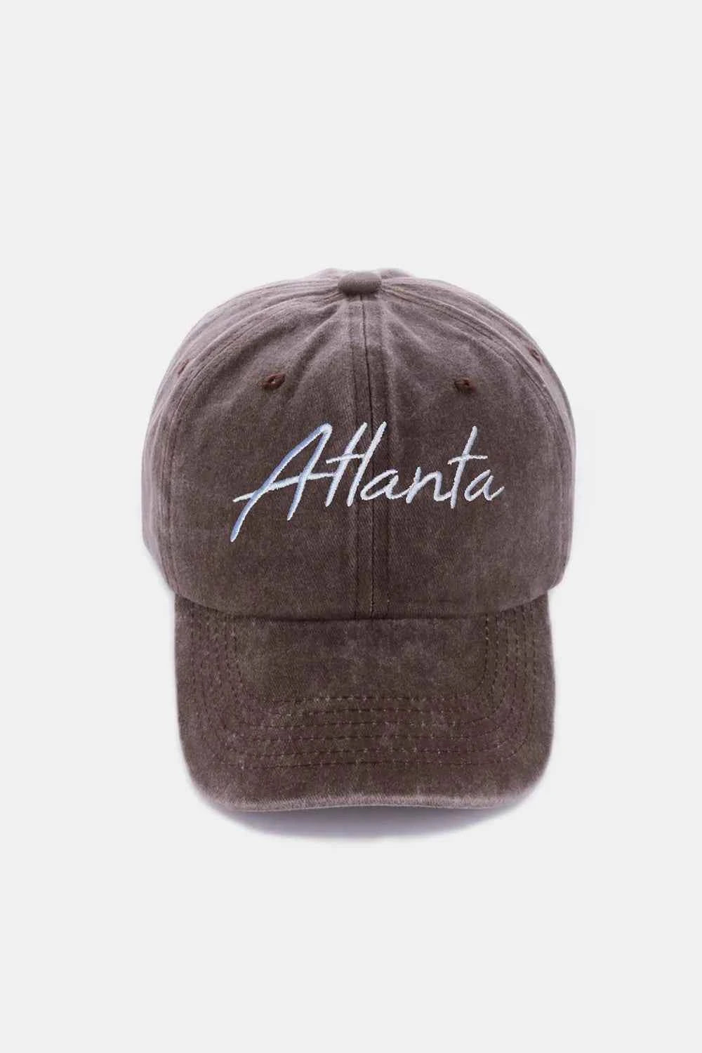 Zenana Washed ATLANTA Embroidered Baseball Cap.