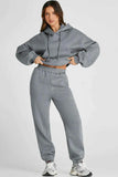 Dropped Shoulder Hooded Active Set - Top & Pants.