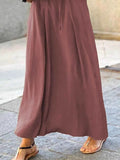 Plus Size Solid Color Maxi Shirt Dress.