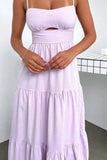 Cut-Out Tiered Dress with Spaghetti Straps.