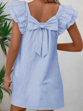 Bow Back Ruffled Sleeve Dress.