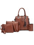 4-Piece PU Leather Bag Set with Tassel Detail.