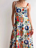 Printed Square Neck Maxi Dress.