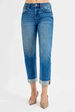 RISEN Full Size High Rise Boyfriend Fit Ankle Jeans Plus Size.