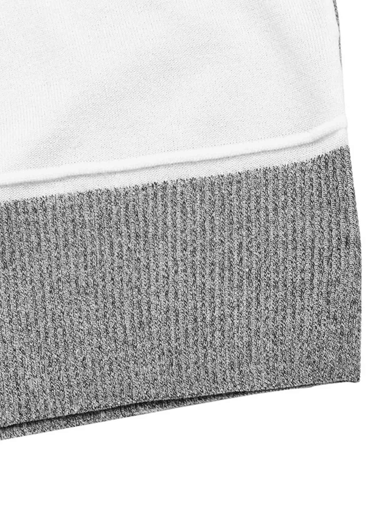 Color Block Knit Long Sleeve Sweater.