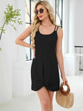 Knotted Hem Double Strap Dress.