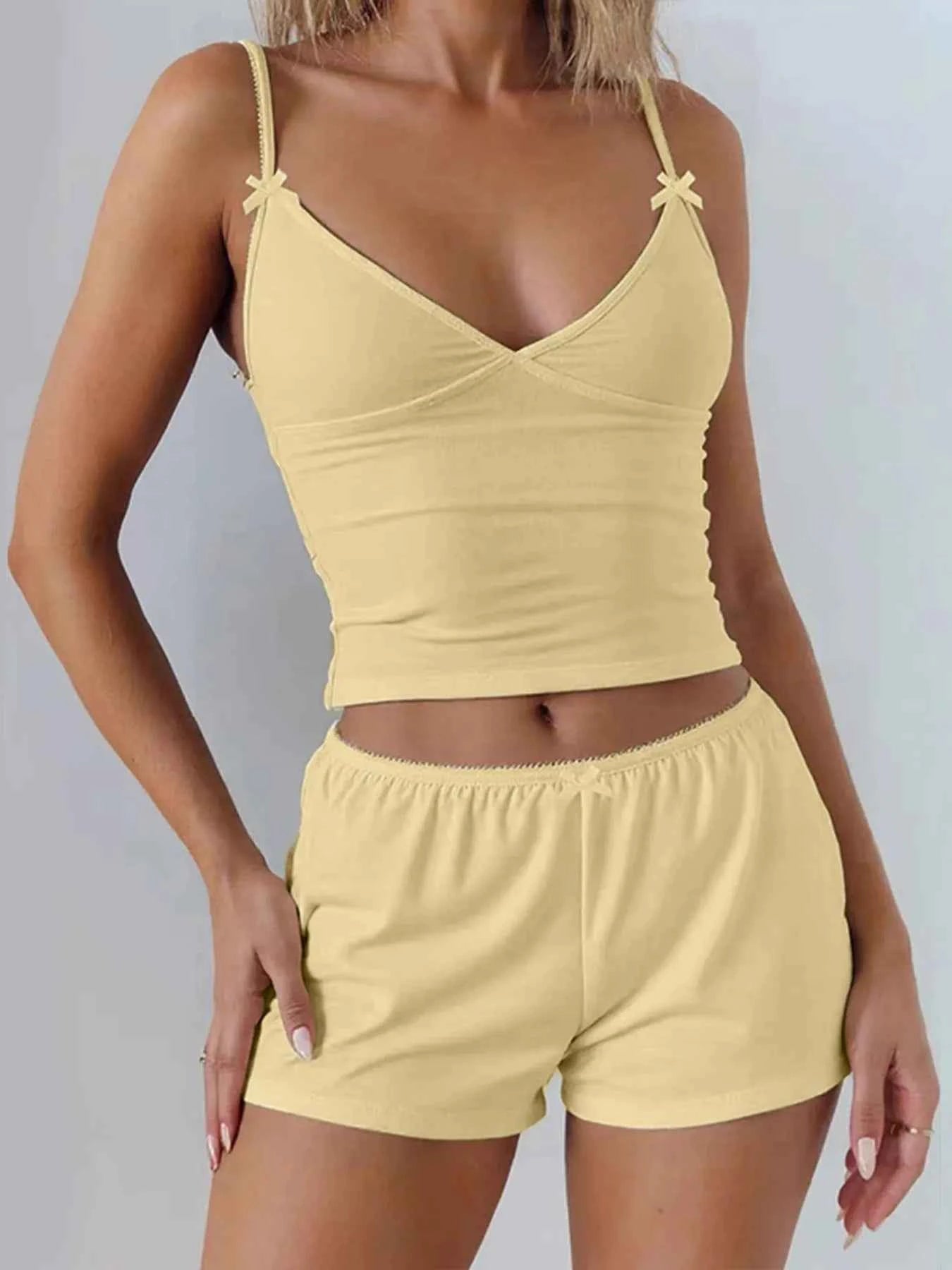 V-Neck Cami and Shorts Set.