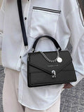 Detachable Shoulder Strap PU Leather Handbag.