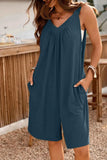 Casual V-Neck Sleeveless Romper with Pockets