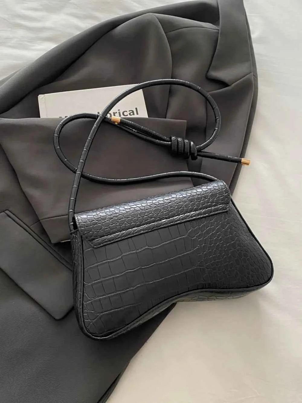 PU Leather Crossbody Bag with Texture.