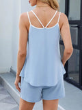 Double Spaghetti Strap Cami and Shorts Set - EBYNN