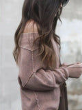 Ribbed Relaxed Fit Long Sleeve Sweater.