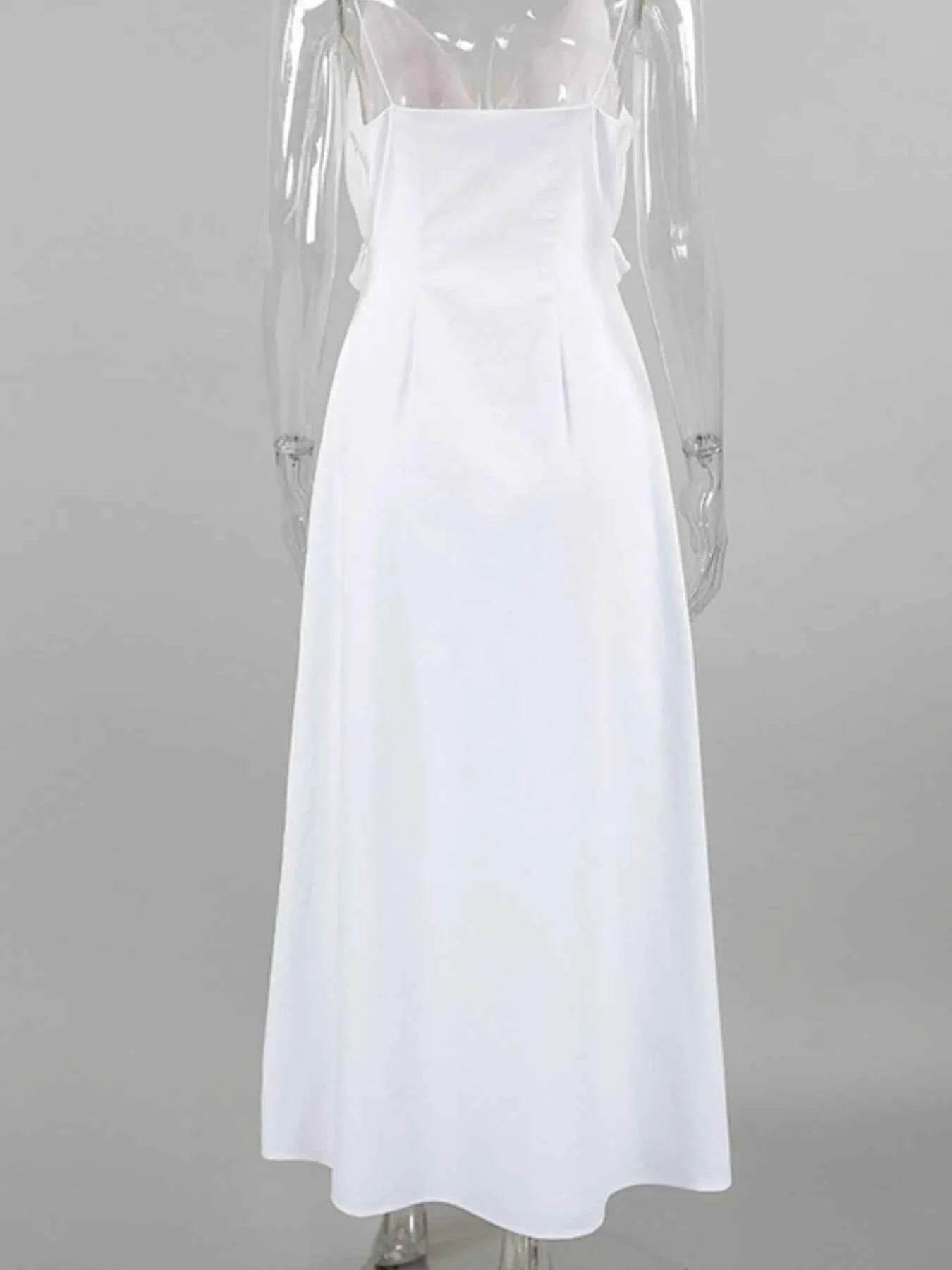 Ruffled V-Neck Maxi Dress.