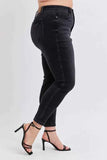 Judy Blue Plus Size Mid Rise Tummy Control Skinny Jeans.
