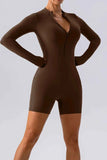 Half Zip Long Sleeve Active Romper.
