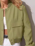 Plus Size Cropped Snap Down Jacket.