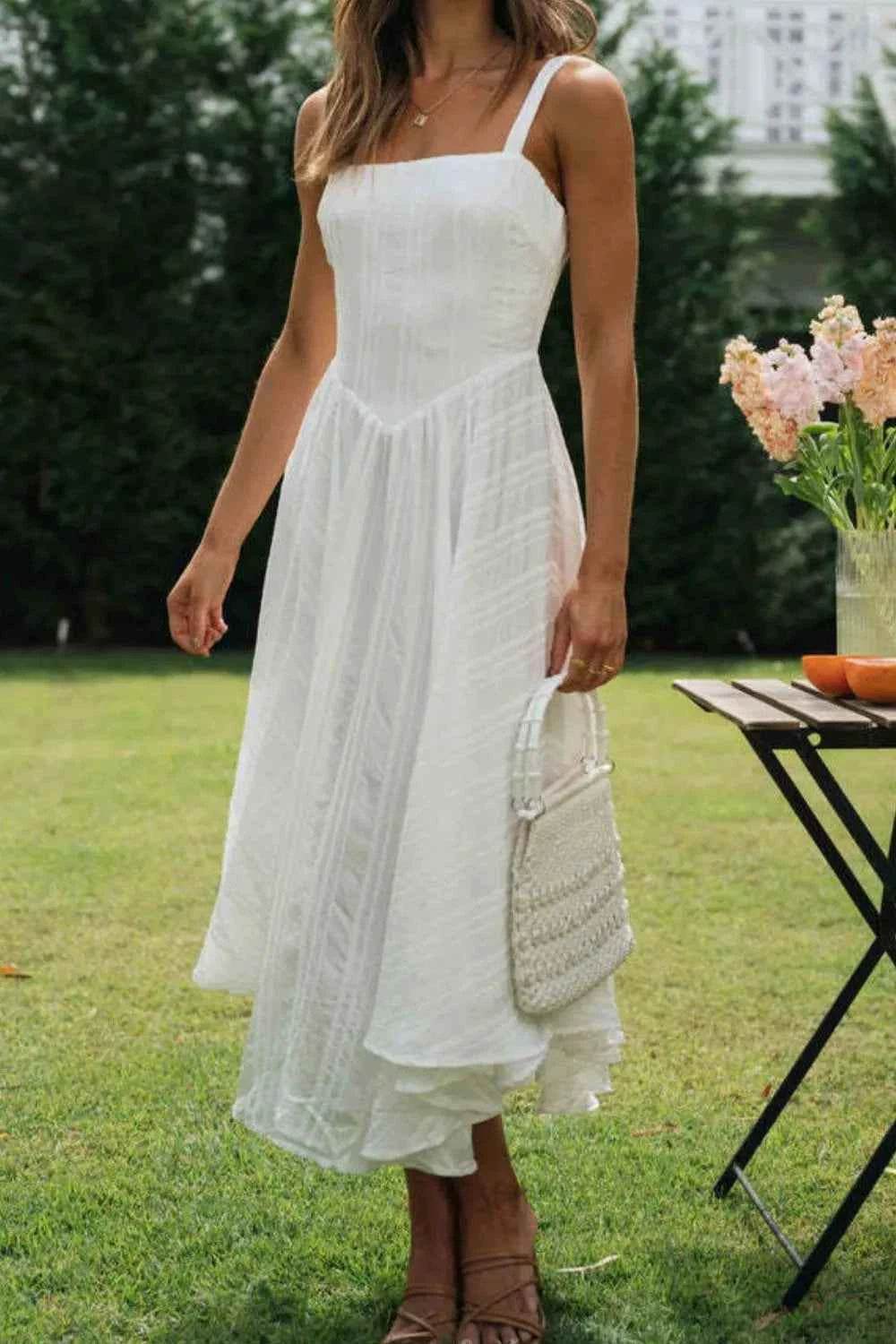 Square Neck Midi Cami Dress.