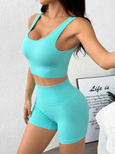 Scoop Neck Wide Strap Tank and Shorts Active Set.