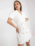 Belted Short Sleeve Blazer Dress.