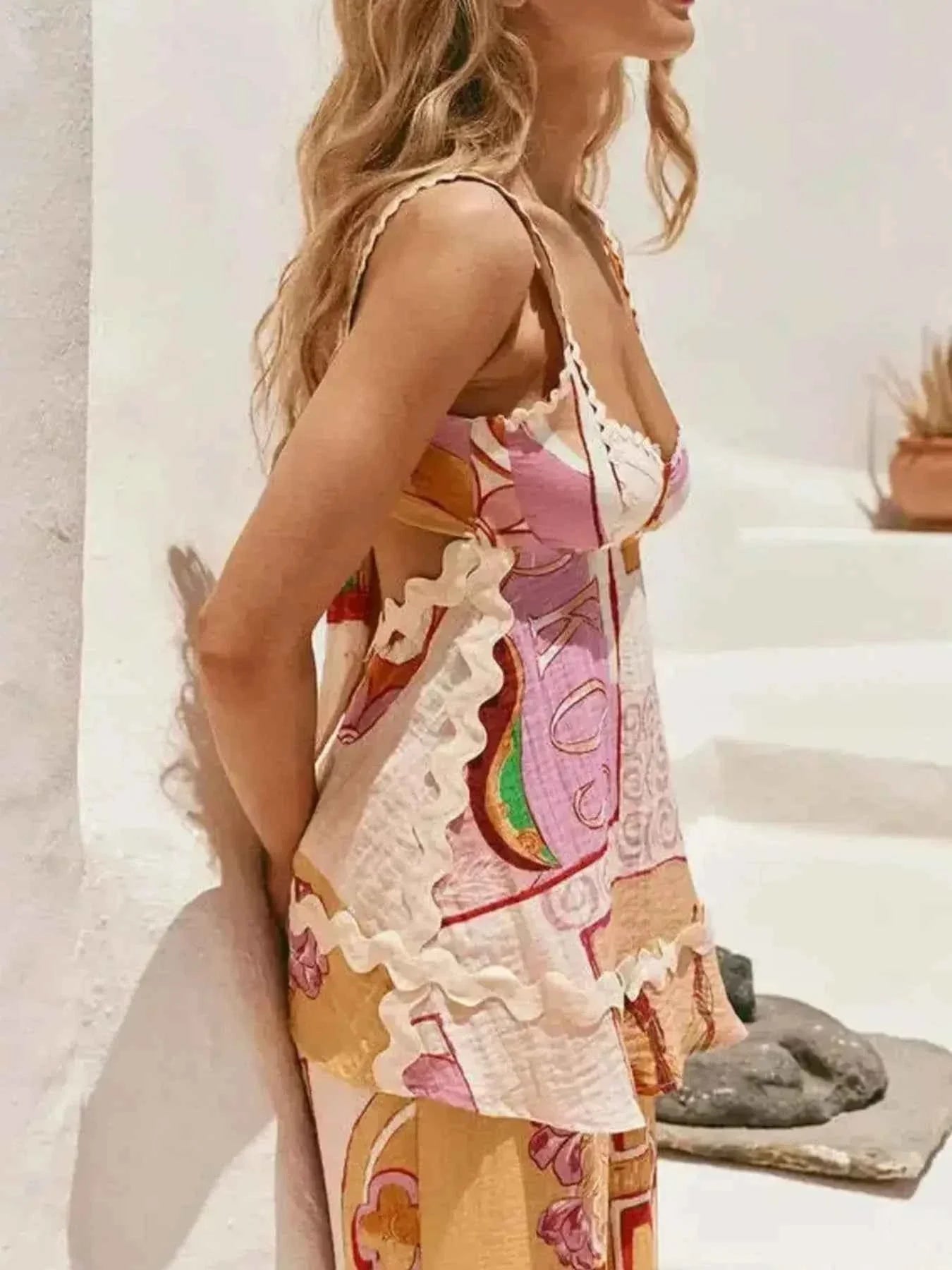 Tie Back Printed Cami and Pants Set.