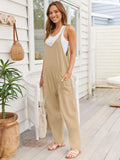 V-Neck Spaghetti Strap Pocketed Jumpsuit.