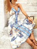 Printed Halter Neck Midi Dress.