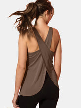 Crisscross Scoop Neck Active Tank Top.