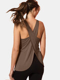 Crisscross Scoop Neck Active Tank Top.