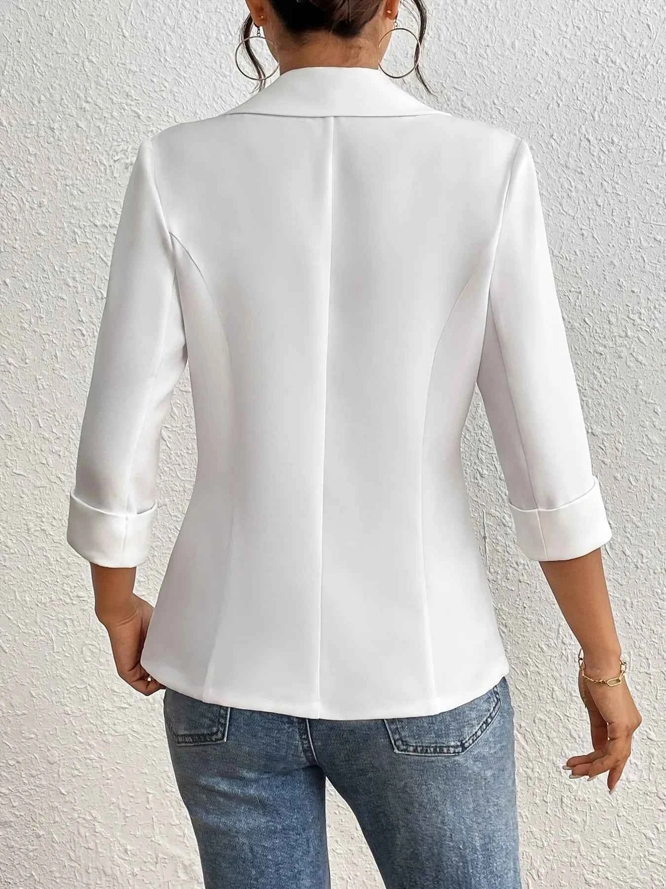 Classic Lapel Collar One Button Blazer.