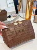 PU Leather Woven Clutch Bag.