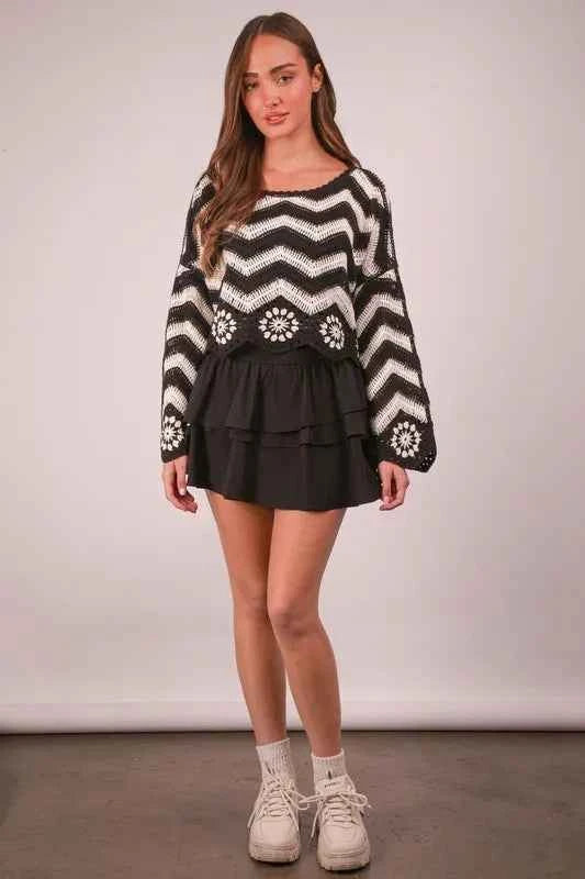 Very J Ruffled Tiered Layers Activewear Skirt with Shorts.