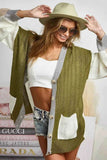 BiBi Color Block Oversized Sweater Cardigan.