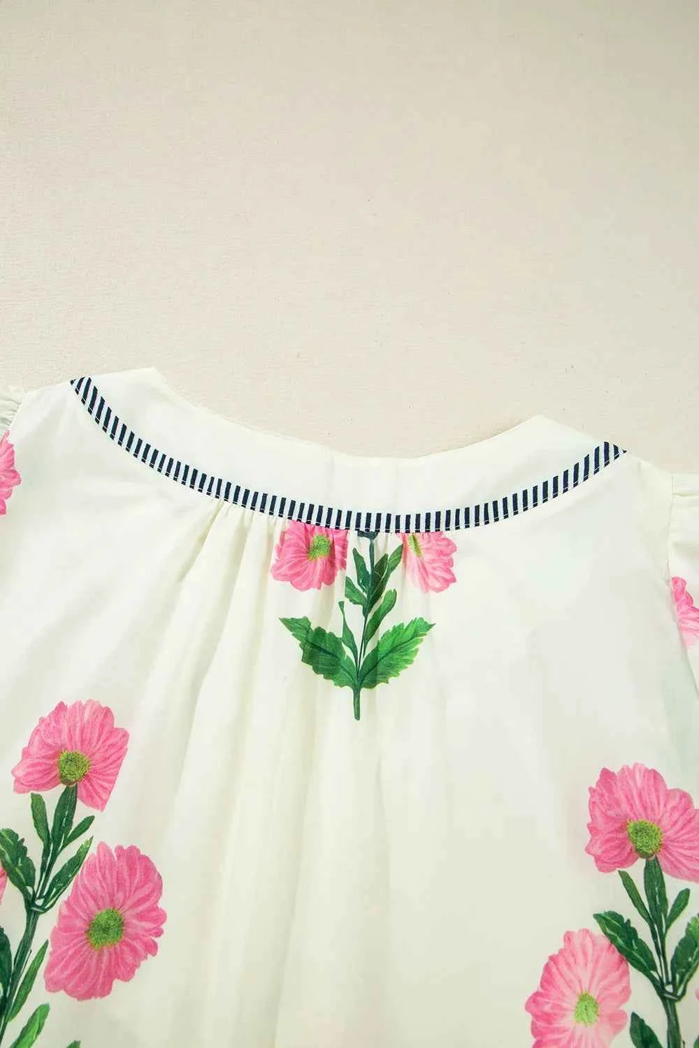 Floral Print Flutter Sleeve Mini Dress.