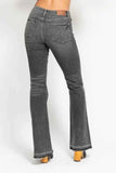 Judy Blue Plus Size Mid Rise Tummy Control Flare Jeans - Gray.