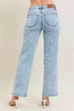 Judy Blue High Waist Stone Wash Straight Jeans Plus Size.