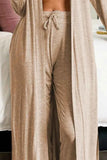 Open Front Long Sleeve Cardigan & Pants Lounge Set.