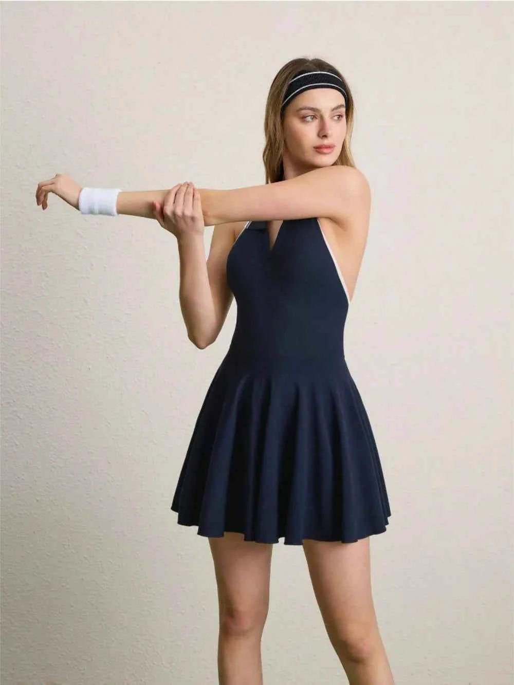 Backless Halter Neck Active Dress.