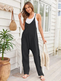 V-Neck Spaghetti Strap Pocketed Jumpsuit.