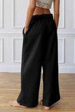 Drawstring Wide Leg Active Pants.