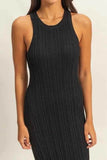 HYFVE Ribbed Knit Bodycon Dress - Round Neck.