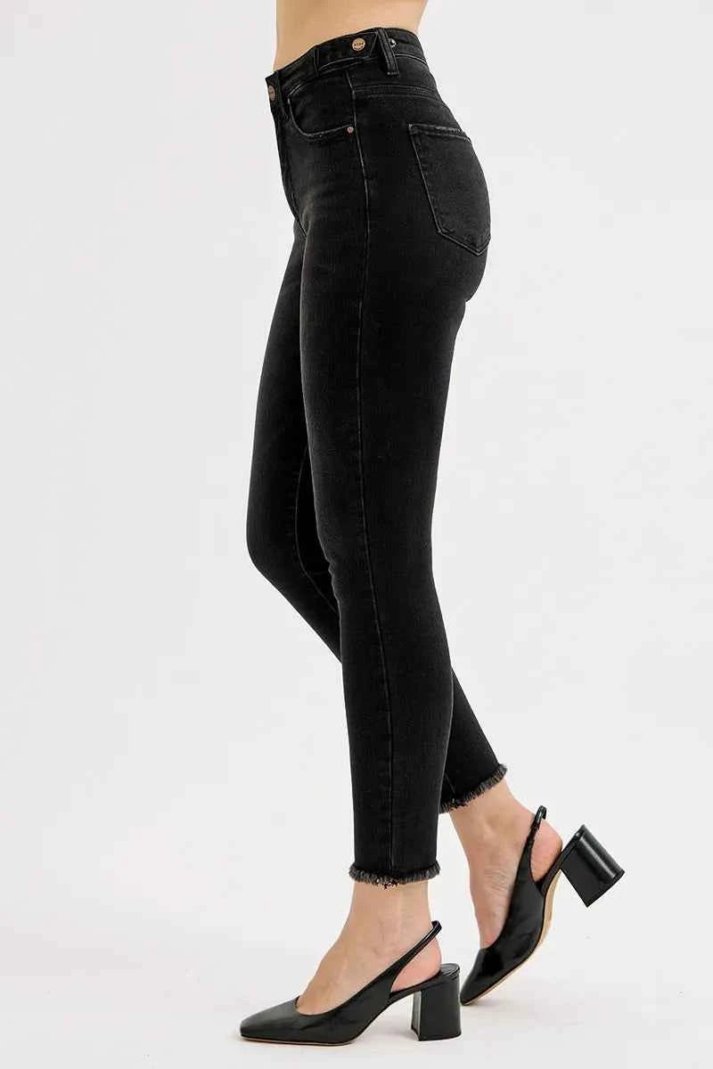 RISEN Full Size Tummy Control High Rise Skinny Jeans.