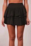 Very J Ruffled Tiered Layers Activewear Skirt with Shorts.