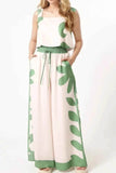Leaf Print Tank Top and Pants Set - EBYNN