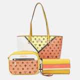 Nicole Lee USA 3-Piece Color Block Handbag Set.