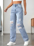 Distressed High Waisted Jeans.