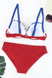 Printed Ruched Bikini Set.