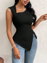 Slit Asymmetrical Tank Top.